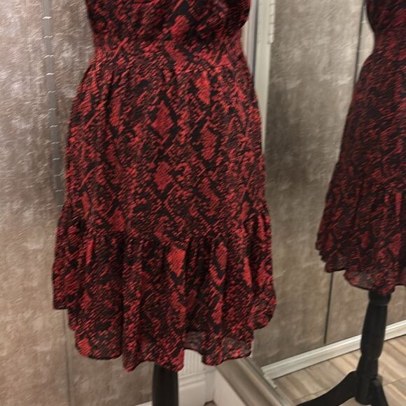 MICHAEL Michael Kors Chic One-Shoulder Red leopard print Dress, US0 - Picture 5 of 10